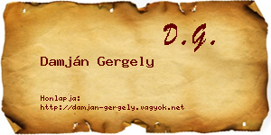 Damján Gergely névjegykártya